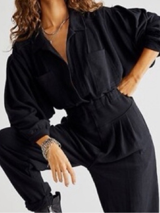 Free People Pants - Free people beach Women's Jumpsuit - Relaxed Fit- black